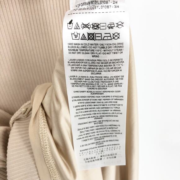 GUESS Women's Essentials Lana Dress XL Beige Short Sleeves Bodycon Cut Out NWT - Picture 10 of 11